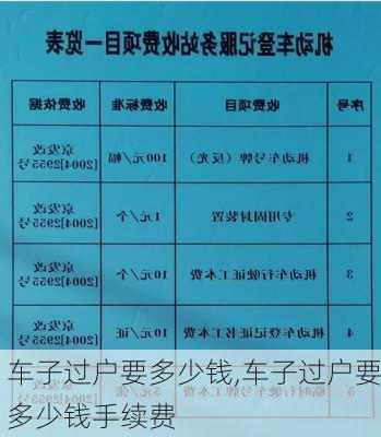 车子过户要多少钱,车子过户要多少钱手续费