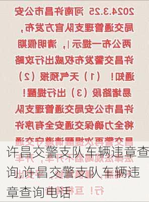 许昌交警支队车辆违章查询,许昌交警支队车辆违章查询电话