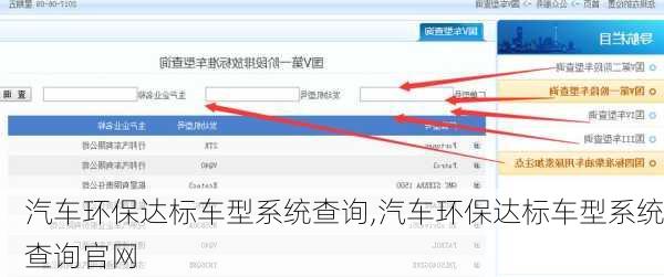 汽车环保达标车型系统查询,汽车环保达标车型系统查询官网